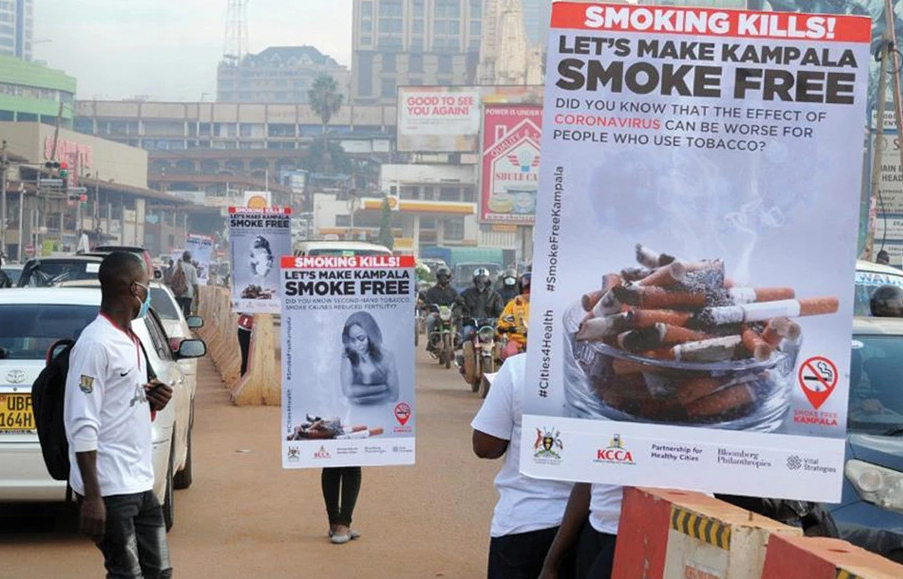 Let's Make Kampala Smoke Free campaign on the streets of Kamapala