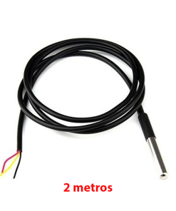 SENSOR DS18B20 TEMPERATURA PARA LIQUIDOS SUMERGIBLE 2 METROS