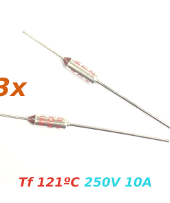 3x THERMAL FUSE FUSIBLE TERMICO TF 121C 250V 10A 121ºC